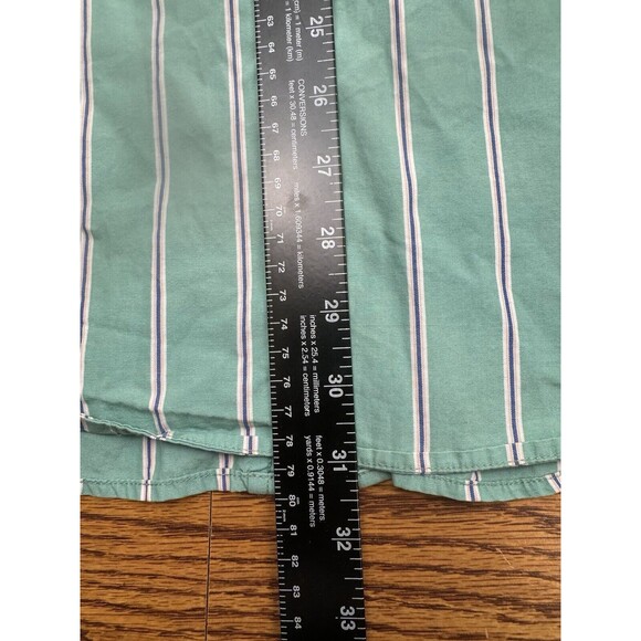 Abercrombie Button Up Mens XL Green Striped Muscle Fit  22" Pit To Pit - Picture 11 of 13